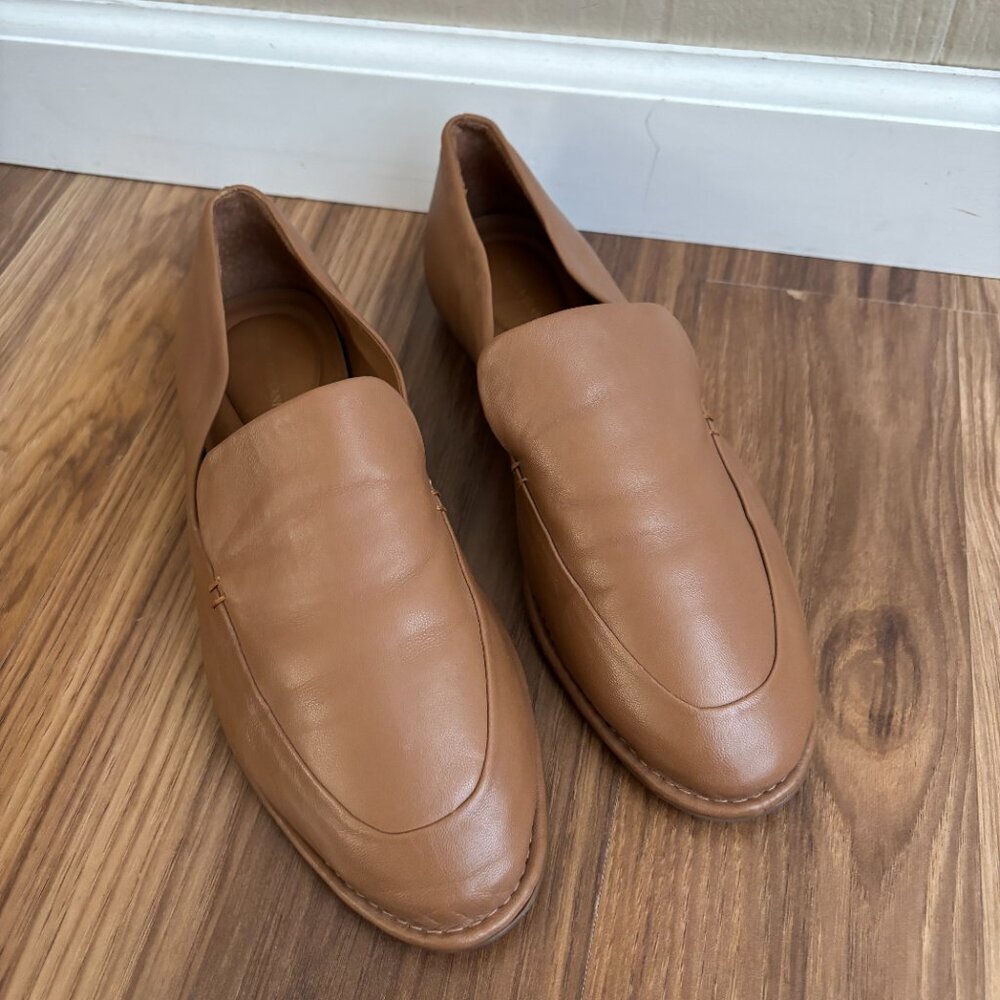 Antonio Melani Soft Leather Glen Minimalist Flat Slip On Loafers
